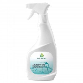Антисептик для рук и поверхностей спиртовой (60%) с распылителем 500 мл, АЛЬТСЕПТ ЧАС, дезинфицирующий, жидкость