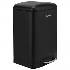 Ведро мусорное с педалью 12л, крышка с доводчиком, черное матовое, металл, LAIMA ULTRA, 701565