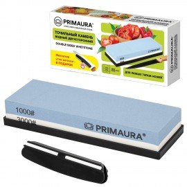 Точильный камень водный, 1000/3000 грит, с фиксатором угла заточки, PRIMAURA, 701627