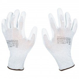 Перчатки антистатические SCAFFA Antistat PU, карбоновая нить, полиуретановое покрытие, 00-00015298