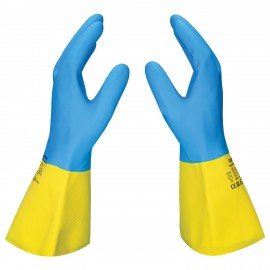 Перчатки латексно-неопреновые SCAFFA Спектр, КЩС, хлопчатобумажное напыление, р. 9, L, 00-01017727