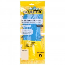 Перчатки латексно-неопреновые SCAFFA Спектр, КЩС, хлопчатобумажное напыление, р. 9, L, 00-01017727