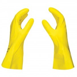 Перчатки латексные SCAFFA Луч, КЩС, хлопчатобумажное напыление, р. 8, M, желтые, шк 8, 00-01017717