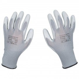 Перчатки нейлоновые SCAFFA Базис, полиуретановое покрытие (облив), р. 8, M, шк 5579, 00-00012434