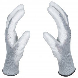 Перчатки нейлоновые SCAFFA Базис, полиуретановое покрытие (облив), р. 9, L, шк 5586, 00-00012435