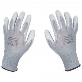 Перчатки нейлоновые SCAFFA Базис, полиуретановое покрытие (облив), р. 9, L, шк 5586, 00-00012435