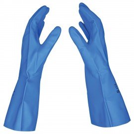 Перчатки нитриловые SCAFFA Практик, КЩС, хлопчатобумажное напыление, р. 11, XXL, сини, 00-01017724