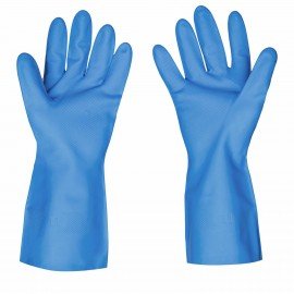 Перчатки нитриловые SCAFFA Практик, КЩС, хлопчатобумажное напыление, р. 11, XXL, сини, 00-01017724