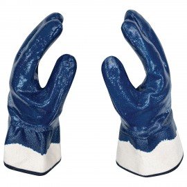 Перчатки хлопковые SCAFFA NBR4530, маслобензостойкие, облив нитрил, крага, р. 10, XL,, 00-00012461