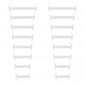 Шнурки силиконовые плоские БЕЛЫЕ 16 шт, ширина 7 мм, SHEGRA, 701716