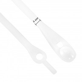 Шнурки силиконовые круглые БЕЛЫЕ 16 шт, диаметр 7 мм, SHEGRA, 701718