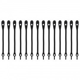 Шнурки силиконовые круглые ЧЕРНЫЕ 16 шт, диаметр 7 мм, SHEGRA, 701719