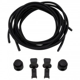 Шнурки круглые спортивные с фиксатором, 100 см, цвет ЧЕРНЫЙ, SHEGRA, 701721