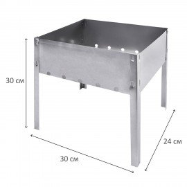 Мангал сборный, размер 300х240х300 мм, сталь, в пленке, хххххх, 701722