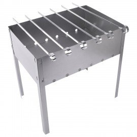 Мангал сборный размер 350х240х350 мм + 6 шампуров в плёнке длина 330мм, в пленке, ххх, 701724