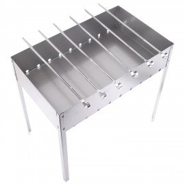 Мангал сборный размер 500х300х500 мм, + 6 шампуров, в коробке, хххххх, 701728