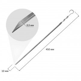 Шампур угловой, размер 450х10х0,5 мм, хххххх, 701731
