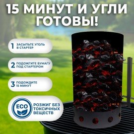 Стартер для розжига "ПечУрок" х/к сталь ЦЕРТА, размер 190х190х300 мм, хххххх, 701737