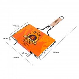 Решетка-гриль универсальная, размер 290х190мм, глубина 18мм, оксид. покрытие, 701739