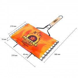 Решетка-гриль универсальная, размер 310х210мм, глубина 18мм, оксид. покрытие, 701741