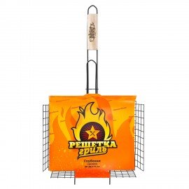 Решетка-гриль ГЛУБОКАЯ универсальная, размер 360х285мм, глубина 60мм, оксид. покрытие, 701745