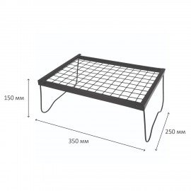Комплект решетка-гриль с ножками складной+щипцы, размер 350х250мм, высота 150мм, в коробке, 701747