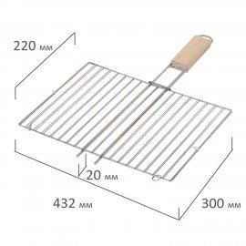 Решетка-гриль универсальная, раз 300х220мм, глубина 10мм, никелированное покрытие, РГМ3НЭ