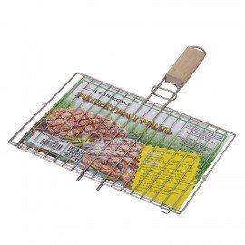 Решетка-гриль универсальная, раз 300х220мм, глубина 10мм, никелированное покрытие, РГМ3НЭ