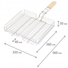 Решетка-гриль ГЛУБОКАЯ универсальная, размер 320х260 мм, глубина 50 мм, никелированное покрытие, РГК3НЭ