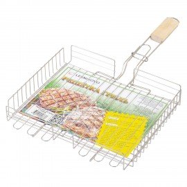 Решетка-гриль ГЛУБОКАЯ универсальная, размер 320х260 мм, глубина 50 мм, никелированное покрытие, РГК3НЭ