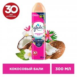 Освежитель воздуха аэрозольный 300мл GLADE "Кокосовый Бали", 864981