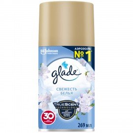 Сменный баллон 269 мл GLADE "Свежесть белья" для автоматических освежителей, 864976