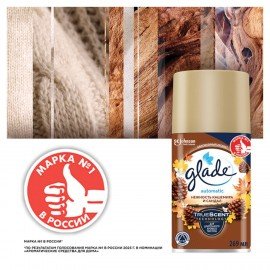 Сменный баллон 269 мл GLADE "Нежность кашемира и сандал" для автоматических освежителей, 864984