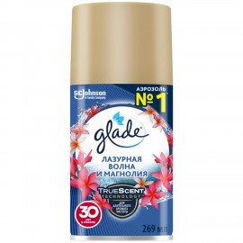 Сменный баллон 269 мл GLADE "Лазурная волна и магнолия" для автоматических освежителей, 864983