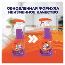 Средство для мытья стекол, пластика и бытовой техники 530 мл МИСТЕР МУСКУЛ "Лаванда", распылитель, 865034