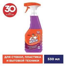Средство для мытья стекол, пластика и бытовой техники 530 мл МИСТЕР МУСКУЛ "Лаванда", распылитель, 865034