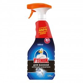 Средство для чистки сантехники 520 мл ТУАЛЕТНЫЙ УТЕНОК "Антиналет и ржавчина", распылитель, 865017