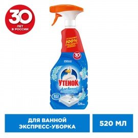 Средство для чистки сантехники 520мл ТУАЛЕТНЫЙ УТЕНОК "Экспресс-уборка", распылитель,, 865016