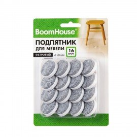 Подпятник фетровый для мебели 28 мм КОМПЛЕКТ 16 шт., BoomHouse, 701835