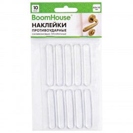 Противоударные силиконовые наклейки 63х10 мм КОМПЛЕКТ 10 шт., BoomHouse, 701836