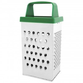 Терка 4 грани 18,2*6,2*8,5 см, белая жесть с пластиковой ручкой, BoomHouse Basic, 701860