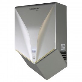 Сушилка для рук ВЫСОКОСКОРОСТНАЯ SONNEN HSD-A1011, 1000 Вт, 90м/с, IPX4, пластик, серебристая, 701867