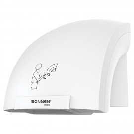 Сушилка для рук SONNEN HSD-A905, 1200 Вт, 30 м/с, IPX1, пластик, белая, 701868