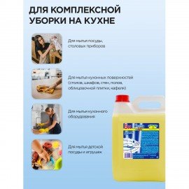 Средство для мытья посуды 5л ЗОЛУШКА, концентрат, "Лимон", ш/к 10360, М-04-1к