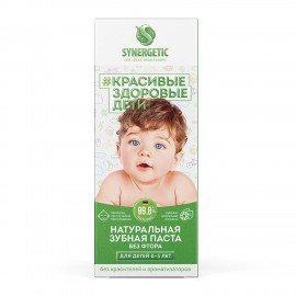 Зубная паста детская 50 г SYNERGETIC, липа и ромашка, от 0 до 3 лет, натуральная, 201008
