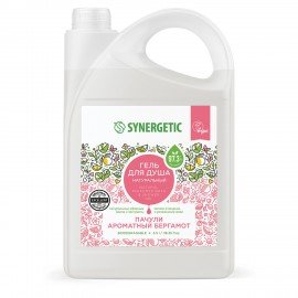 Гель для душа 3,5 л SYNERGETIC "Пачули и ароматный бергамот", натуральный, биоразлагаемый, 400350