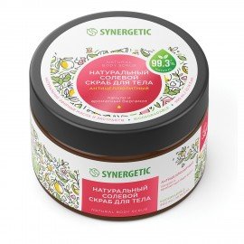 Скраб для тела 300 мл SYNERGETIC "Пачули и ароматный бергамот", антицеллюлитный, солевой, 800002