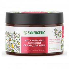 Скраб для тела 300 мл SYNERGETIC "Пачули и ароматный бергамот", антицеллюлитный, солевой, 800002
