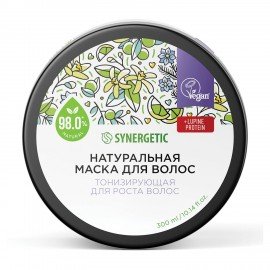 Маска для волос 300 мл SYNERGETIC "Тонизирующая для роста волос", натуральная, 701800