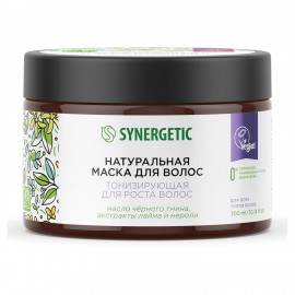 Маска для волос 300 мл SYNERGETIC "Тонизирующая для роста волос", натуральная, 701800